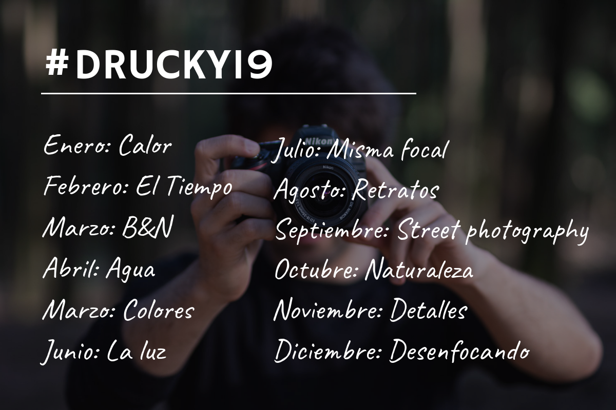 temas del reto drucky19, 12 proyectos fotográficos para 2019
